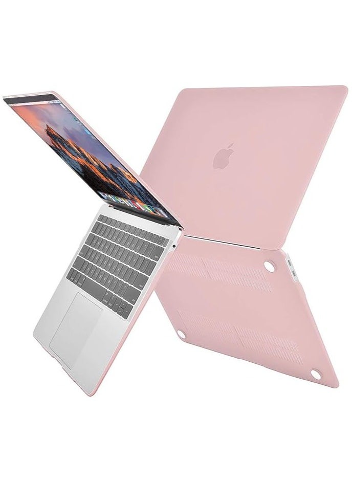 Compatible with MacBook Air 13 inch Case 2022 2021 2020 2019 2018 Release A2337 M1 A2179 A1932 Retina Display with Touch ID, Plastic Hard Shell Case & Keyboard Cover & Wipe Cloth, Rose Quartz