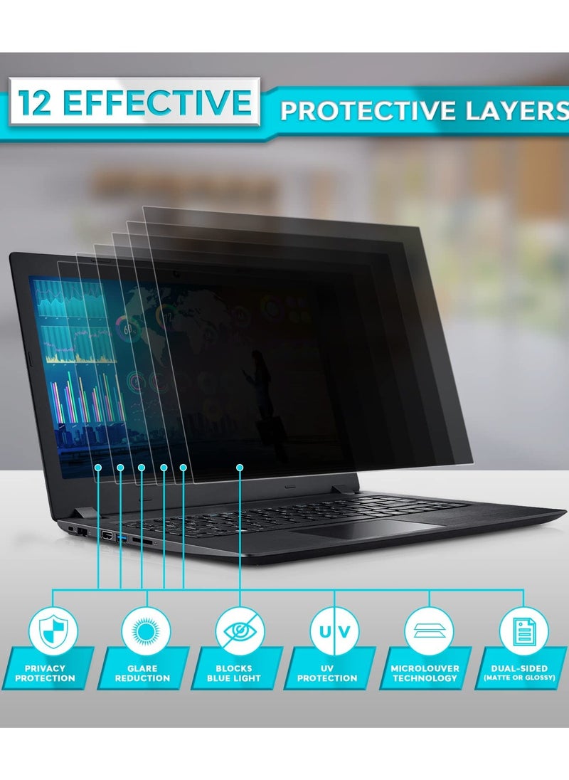 Laptop Privacy Screen 14 Inch for Lenovo/HP Envy/Dell/Acer/Asus/Thinkpad, 16:9 Aspect Removable Anti Glare Blue Light Privacy Screen Filter, Computer Monitor Security Shield 14 In