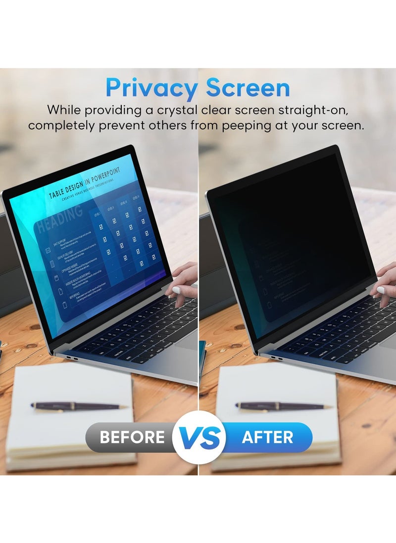 Laptop Privacy Screen 14 Inch for Lenovo/HP Envy/Dell/Acer/Asus/Thinkpad, 16:9 Aspect Removable Anti Glare Blue Light Privacy Screen Filter, Computer Monitor Security Shield 14 In