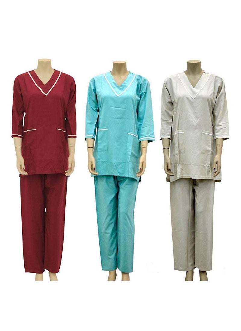 Housemaid Uniform Maid Nanny Scrub Suit 3 piece set