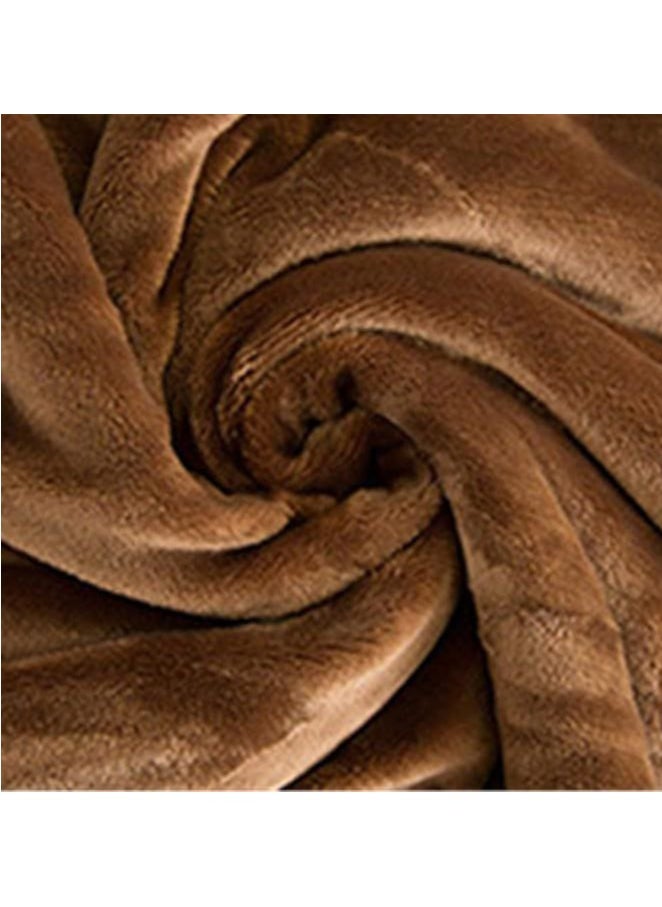 Pure Color Lamb Cashmere Fleece Blanket, Universal In All Seasons, Double-sided Plush Blanket for Sofa and Camping, 100cm/120cm-0.6kg, ((Coffee color)