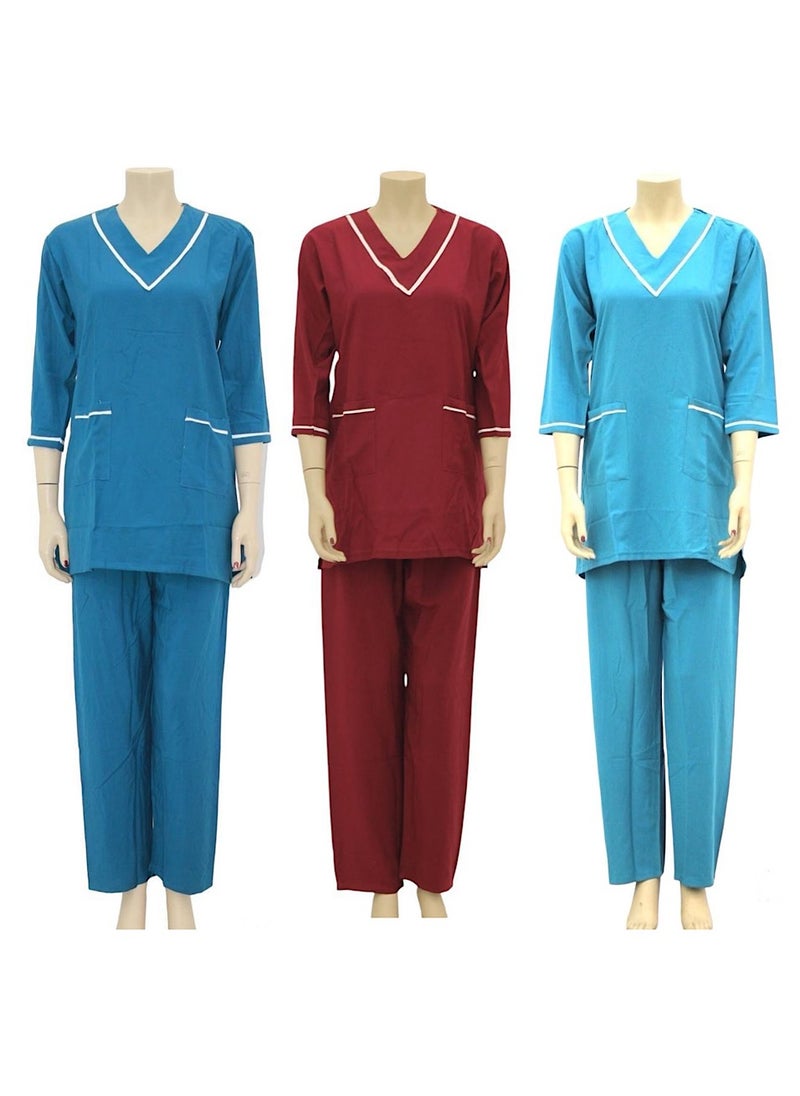 Housemaid Uniform Maid Nanny Scrub Suit 3 piece set