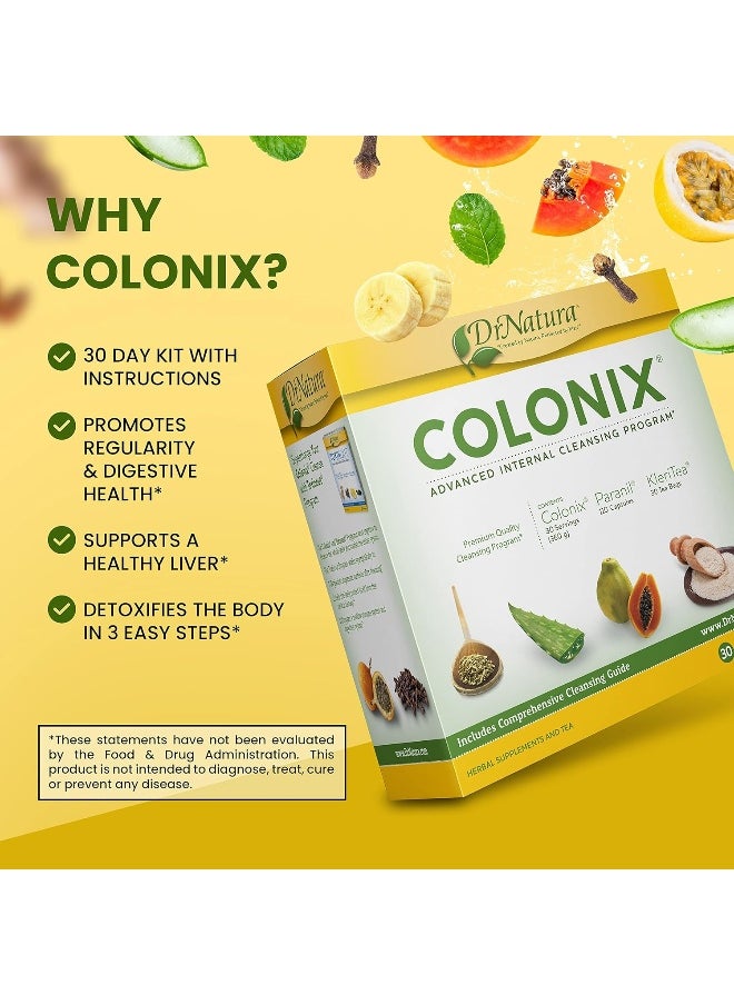 DrNatura Colonix Advanced Internal Cleansing Program, Comprehensive Three-Part detoxifying Program, 30 Day Pack