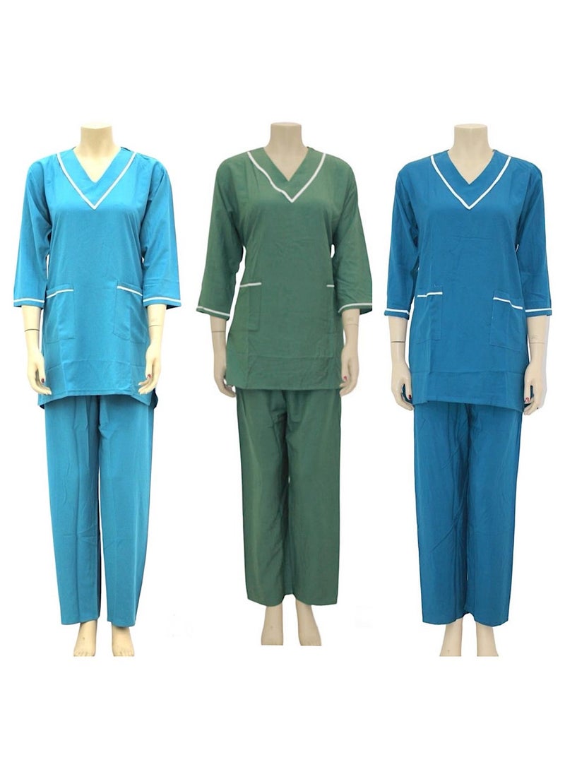 Housemaid Uniform Maid Nanny Scrub Suit 3 piece set