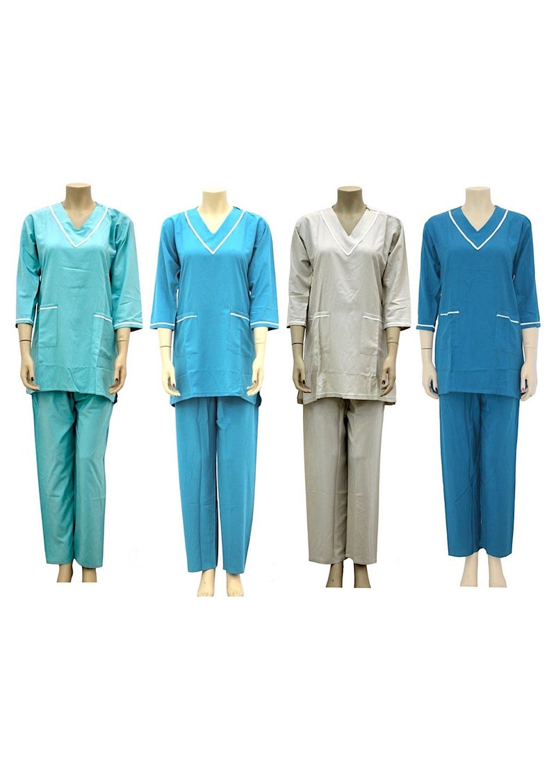 Housemaid Uniform Maid Nanny Scrub Suit 4 piece set