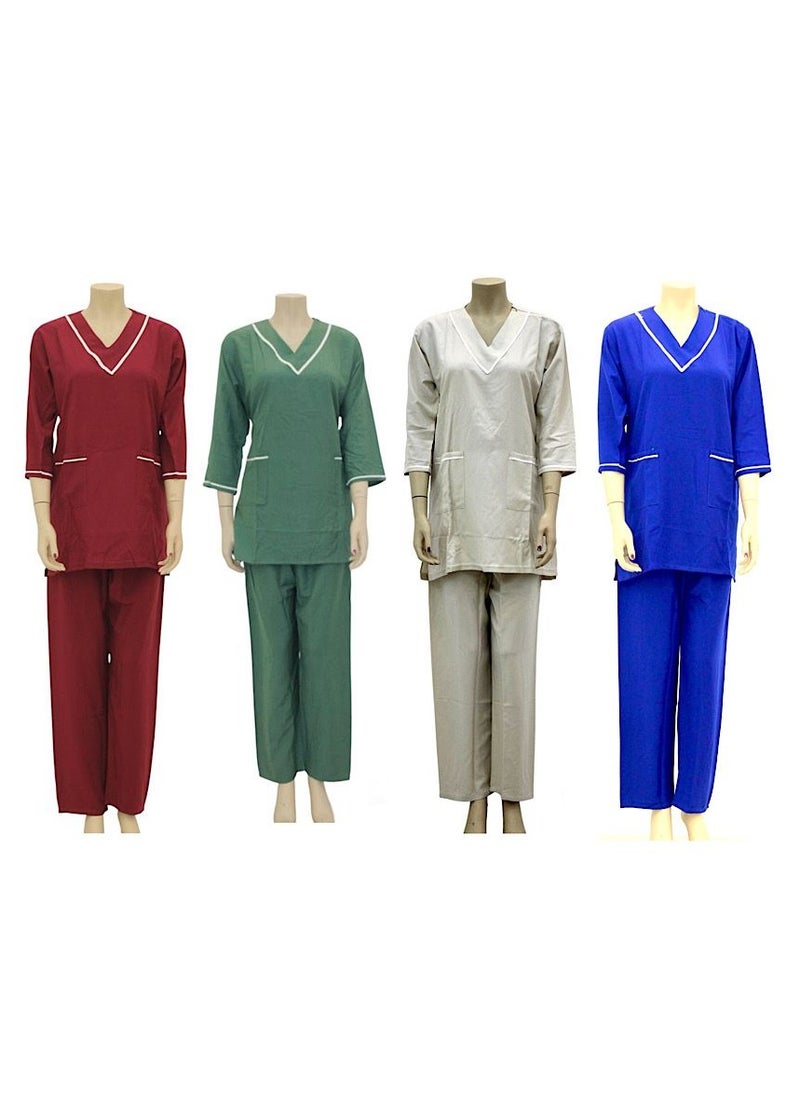 4 Pieces Uniform Cleaning Suit for Domestic Workers