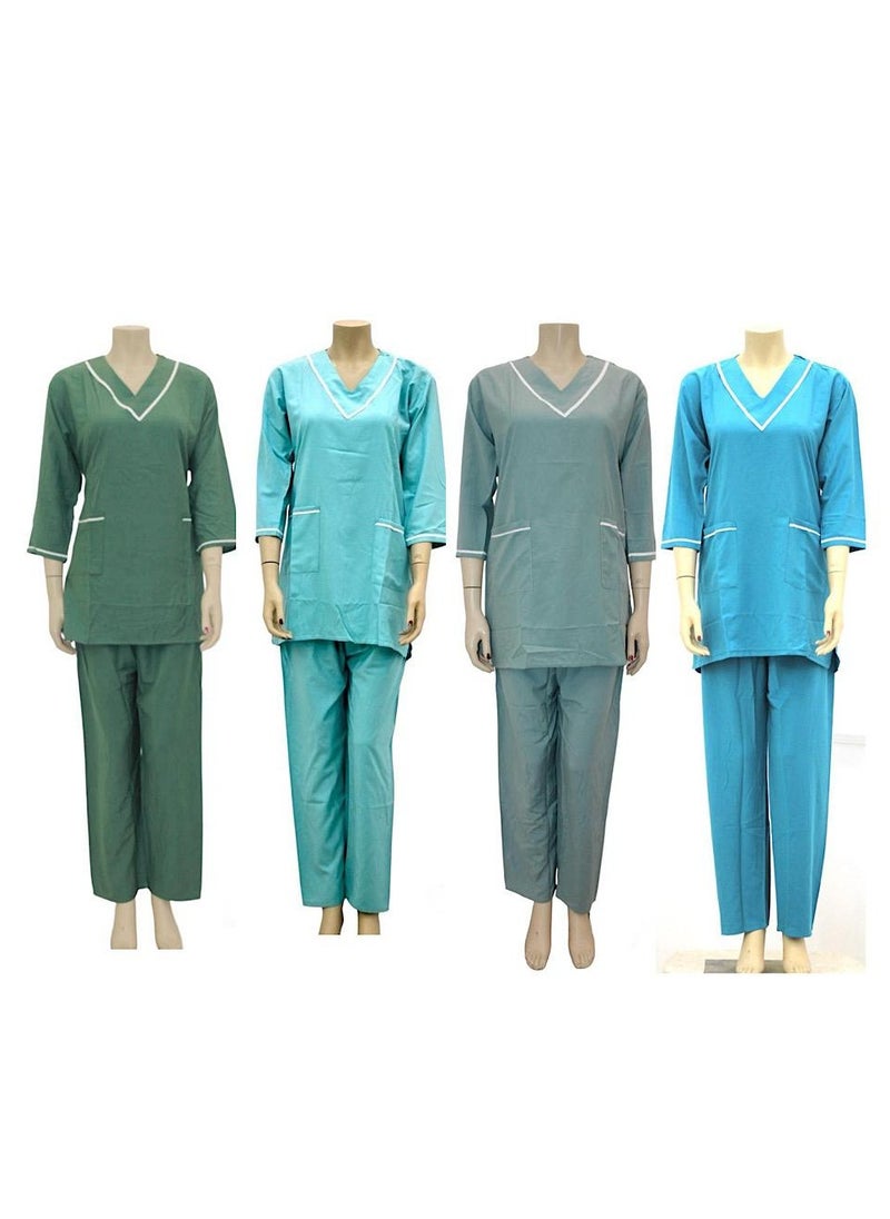 Housemaid Uniform Maid Nanny Scrub Suit 4 piece set