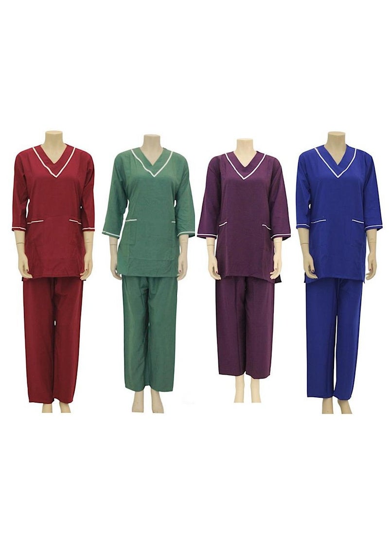 Housemaid Uniform Maid Nanny Scrub Suit 4 piece set