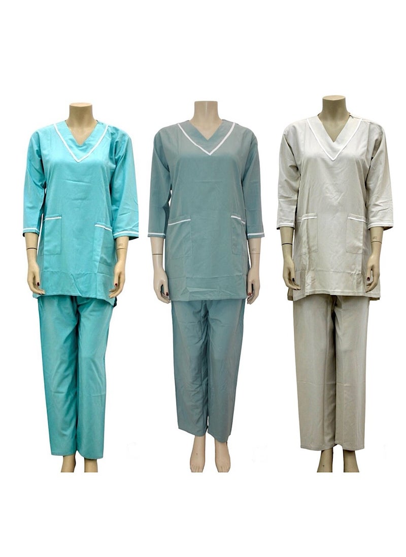 Housemaid Uniform Maid Nanny Scrub Suit 3 piece set