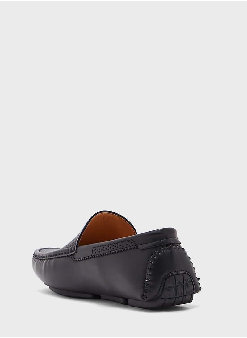 Perforation Detail Casual Moccasins