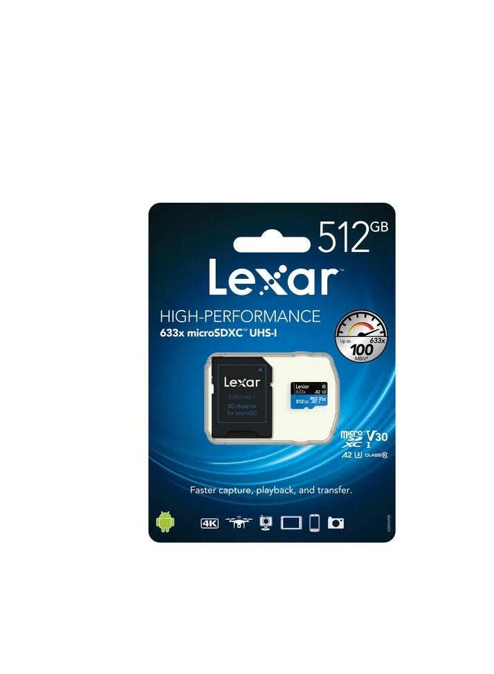 633x 512GB TF Card High-performance Micro SD Card Class10 U3 A2 V30 High Speed TF Card For Phone Camera Dashcam 512 GB