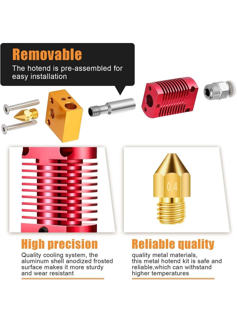 Metal Hotend 3D Printer Nozzles, Hardened Steel Tool High Temperature Pointed Wear, Resistant with CR-10 / CR10 / CR10S / Ender 2 / Ender 3 Ender 5 Printers