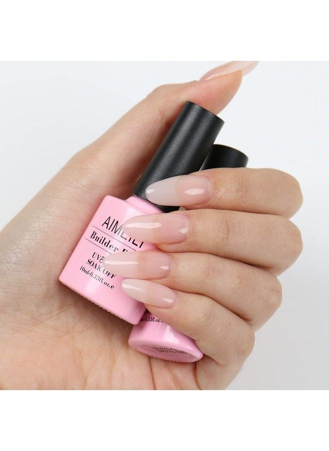 Sheer Color Builder Base Gel For Nails No Need Slip Solution Builder Extension Soak Off Nude Pink Gel Nail Polish 6Pcs X 10Ml Kit Set 35
