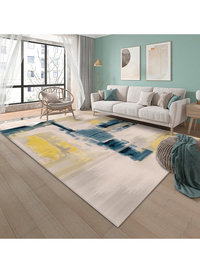 Colorblock Chic Non-Slip Floor Carpet Synthetic Fibre