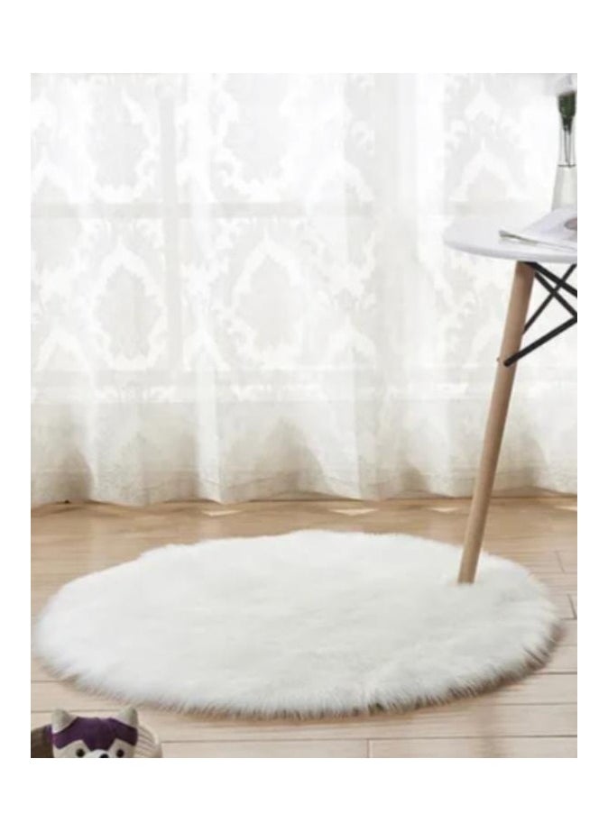 Fluffy Design Round Shaped Floor Mat