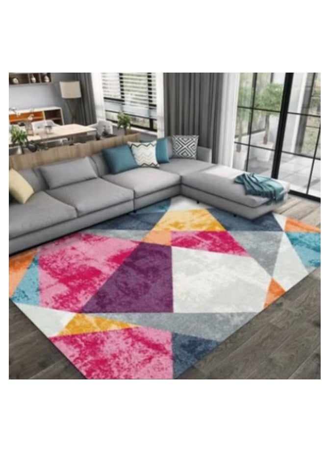 Colorblock Anti-Slip Living Room Floor Mat