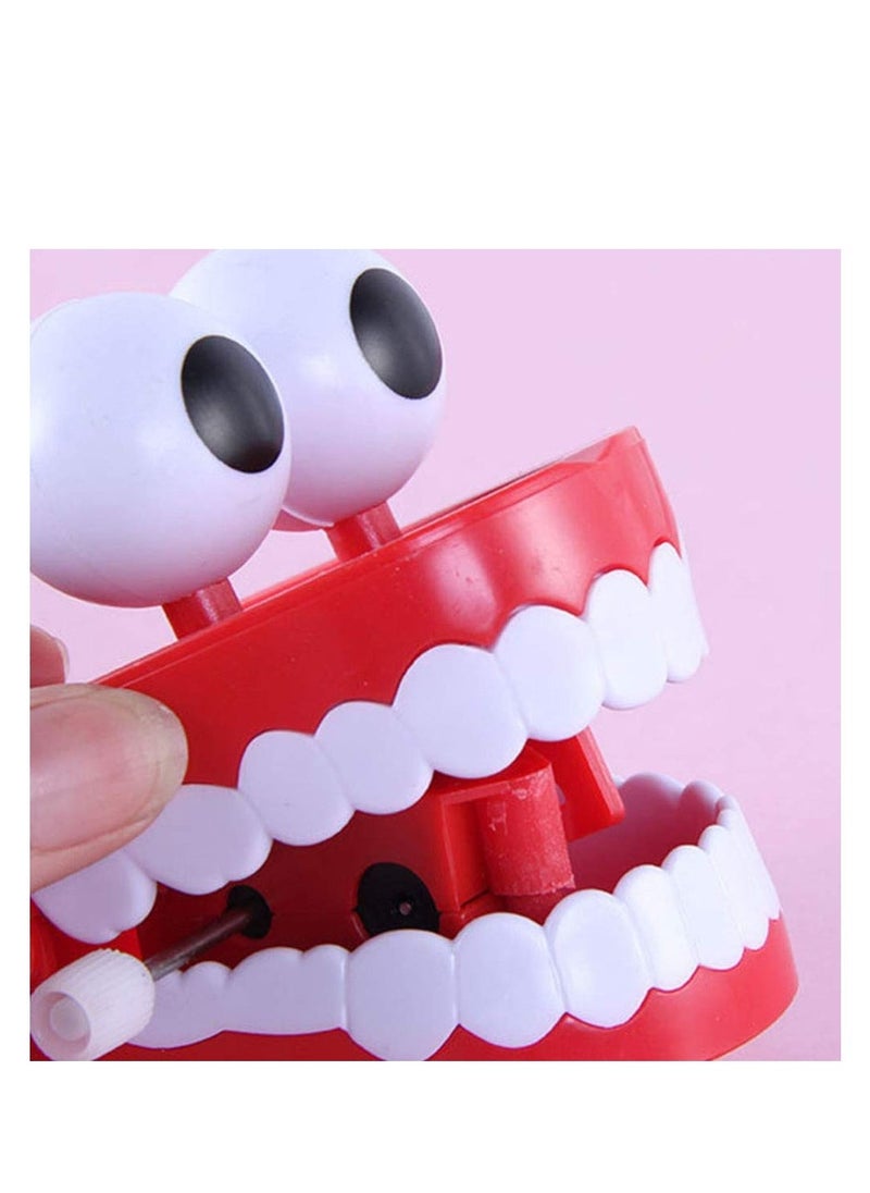 Wind-up Toys Plastic Chattering Teeth, Wind up Toy Early Educational Toy, Popping False Teeth Toy Funny Teeth Toys, Baskets Stuffers Gifts for Kids Toddler, Non-toxic and Odorless (2Pcs)