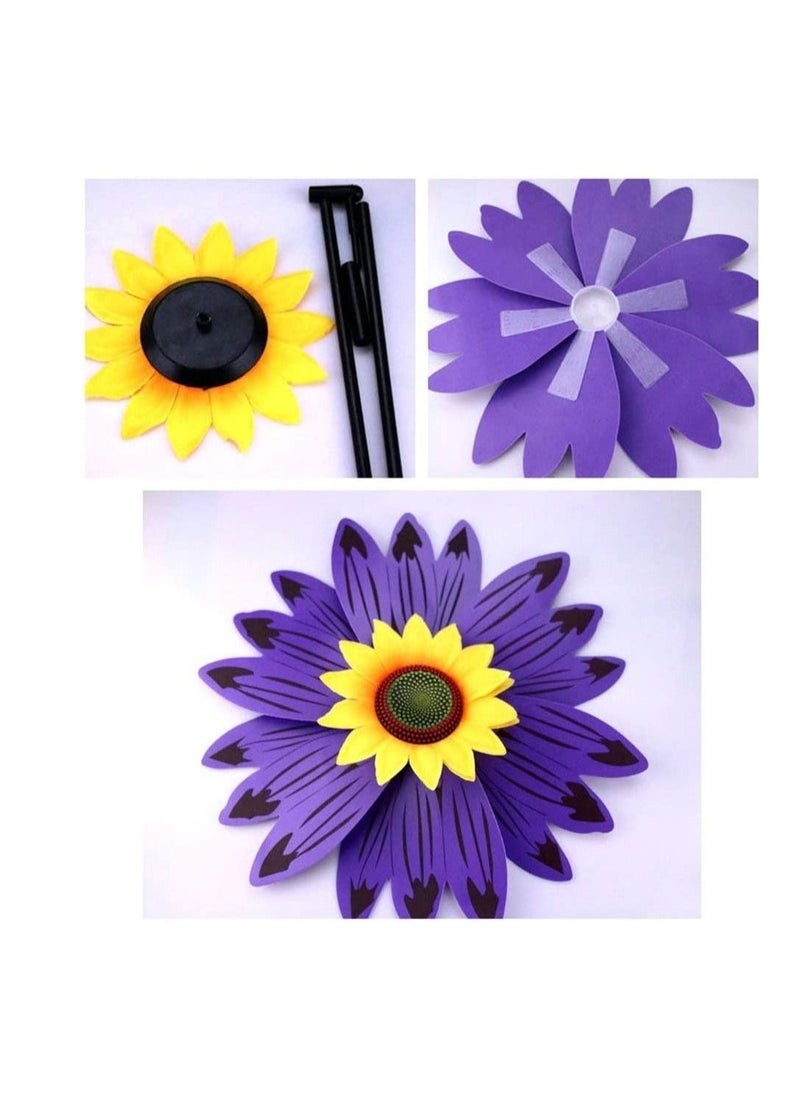 Sunflower Lawn Pinwheels Wind Spinners Garden Party Pinwheel Wind Spinner for Patio Lawn Garden Yard Outdoor Lawn Ornaments Wind Spinner Yard Art Pathway Patio Ornaments 6 PCS