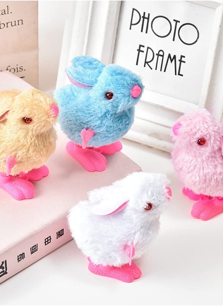 Bunny Jumping Chick Wind Up Toy, 8 Pcs Novelty Chicken Hopping Windup Toy for Kids, Egg Hunt Basket, Stocking Stuffers, Party Favors, Birthdays