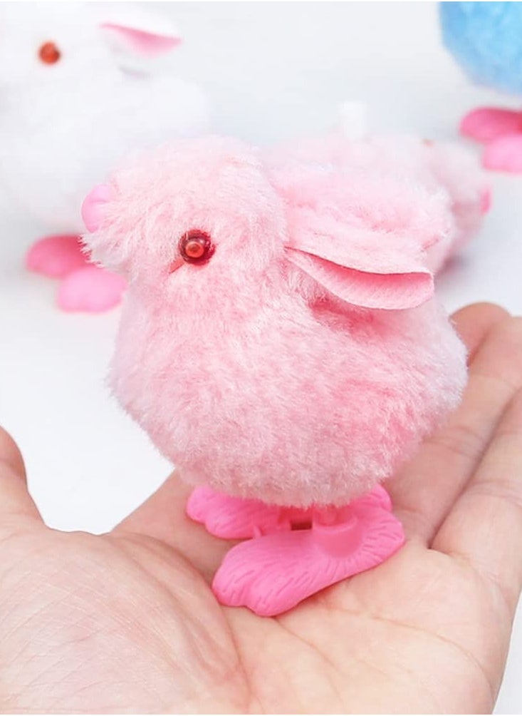 Bunny Jumping Chick Wind Up Toy, 8 Pcs Novelty Chicken Hopping Windup Toy for Kids, Egg Hunt Basket, Stocking Stuffers, Party Favors, Birthdays