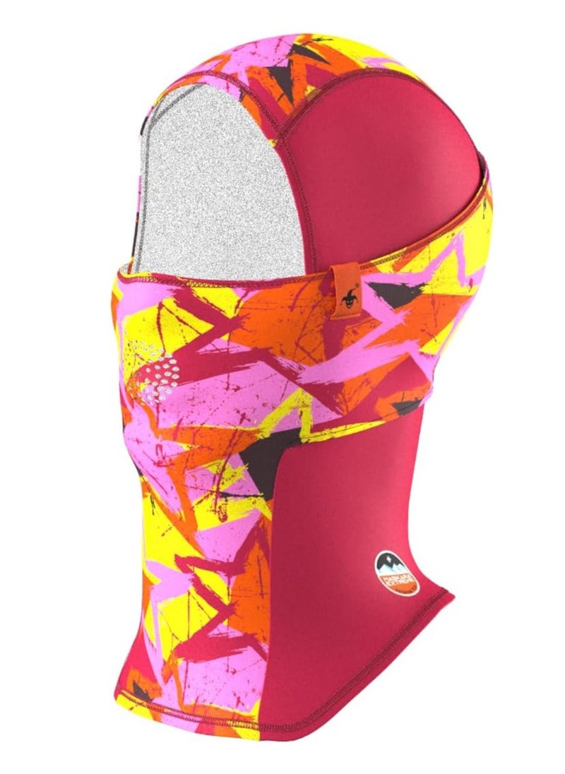 Maskara Extreme Pro Balaclava, Lightweight, UV Protection, Ventilation Holes, Unisex, One Size, Red Yellow Stars