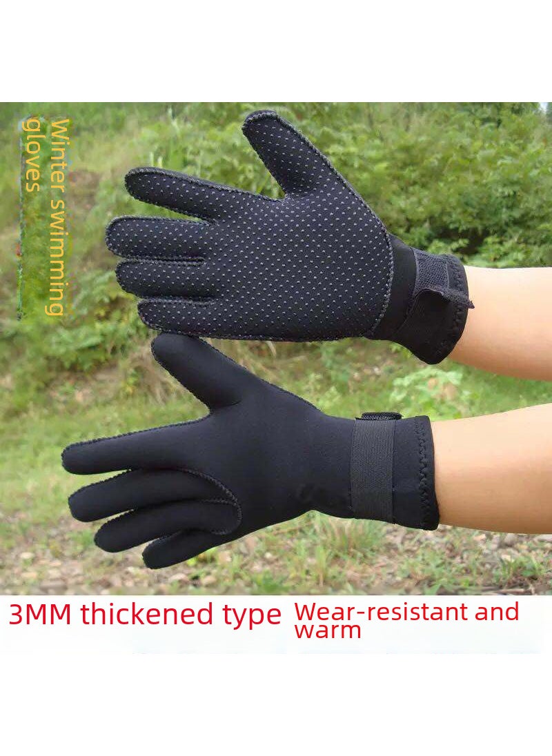 3MM Neoprene Diving Gloves Winter Anti-Slip Warm Black