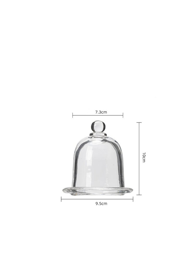 4 PCS Mini Cake Domes Cookie Display Cake Holder Cake Stand Decorative Candlestick  Cake Plate Dome Cover Fruit Glass Cover Shield for Birthday Wedding