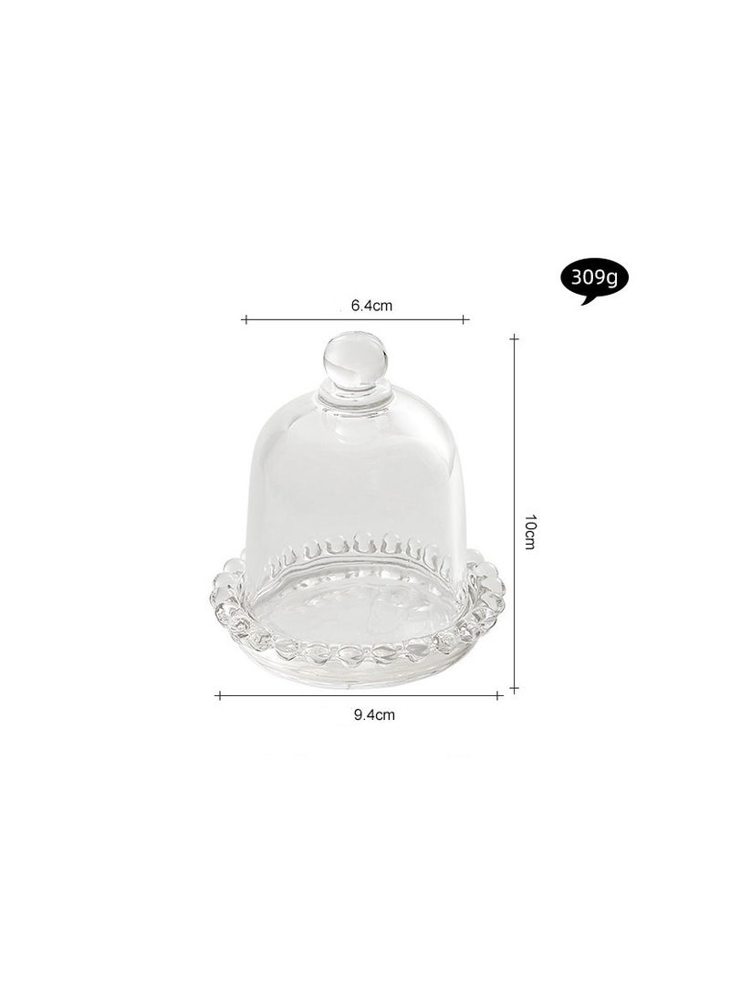4 PCS Mini Cake Domes Cookie Display Cake Holder Cake Stand Decorative Candlestick  Cake Plate Dome Cover Fruit Glass Cover Shield for Birthday Wedding