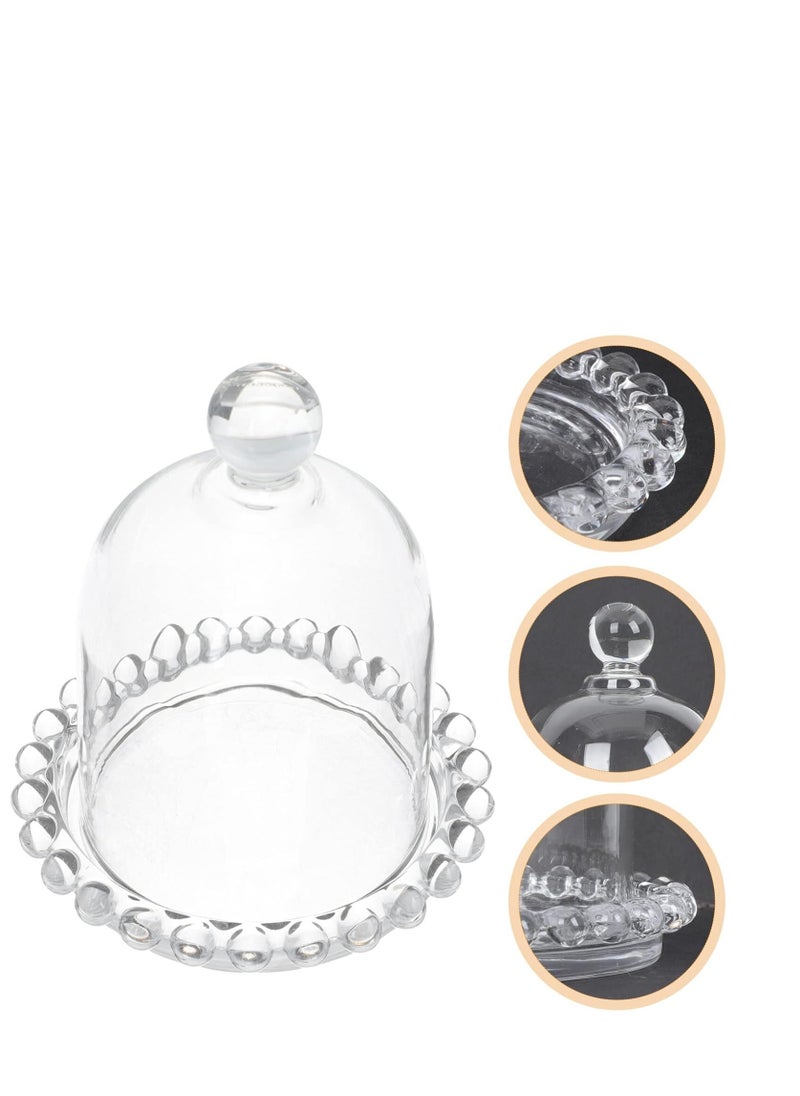 4 PCS Mini Cake Domes Cookie Display Cake Holder Cake Stand Decorative Candlestick  Cake Plate Dome Cover Fruit Glass Cover Shield for Birthday Wedding