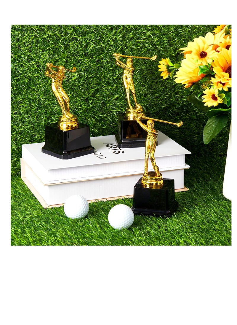 Golf Trophy, 6.7 x 3 Inch Gold Golfer Award Trophy, Personalized Golfer Award Trophy, for Kids Adults Reward Party Prop Golf Tournaments Competitions, Competitions Ceremony Parties Favor (8 Pcs)