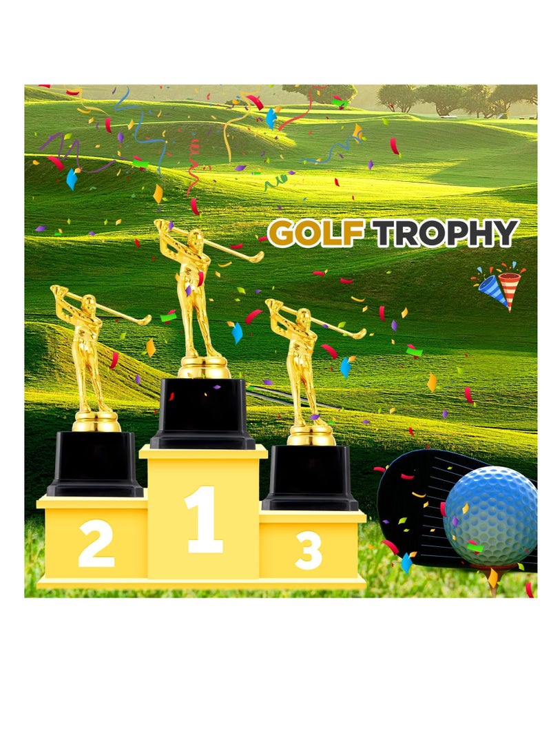 Golf Trophy, 6.7 x 3 Inch Gold Golfer Award Trophy, Personalized Golfer Award Trophy, for Kids Adults Reward Party Prop Golf Tournaments Competitions, Competitions Ceremony Parties Favor (8 Pcs)