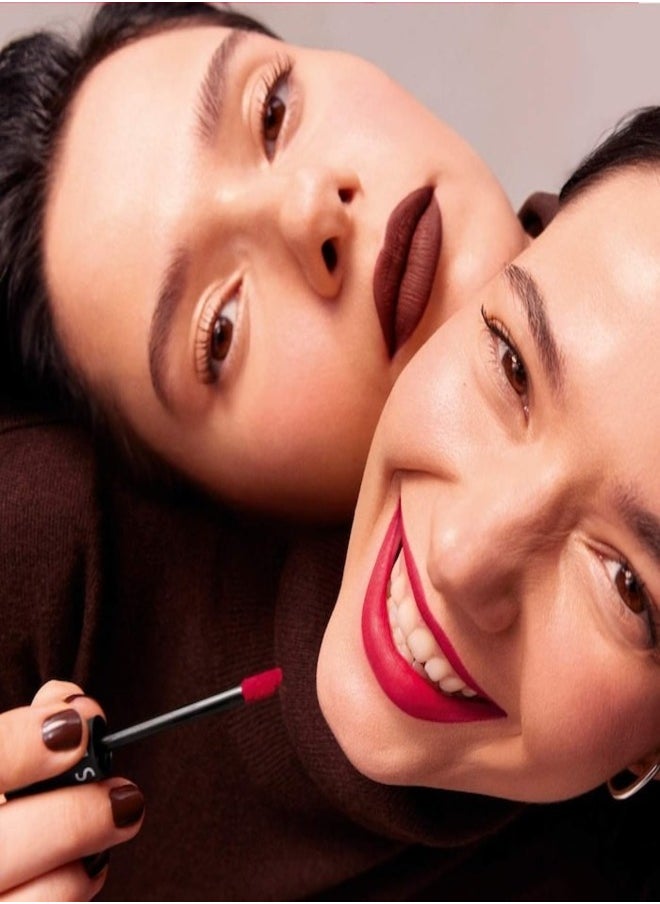 SEPHORA COLLECTION Cream Lip Stain 10HR Liquid Lipstick 06 Pink Souffle - Matte Deep Berry Pink 5ml