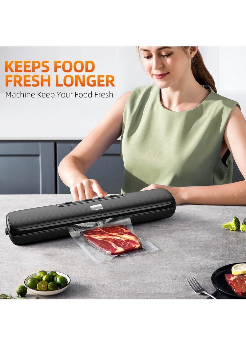 Vacuum Sealer Machine Food Vacuum Sealer for Food Saver Automatic Air Sealing System for Food Storage Dry and Moist Food Modes Compact Design 12.6 Inch with 15 Pieces Seal Bags Starter Kit