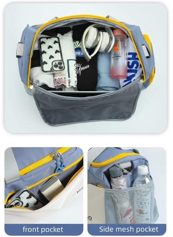 Gym Bag with Shoes Compartment, Sports Bag with Waterproof Pocket for Wet Towels, Travel Duffel Bag for Men and Women Waterproof Sport Gym Bag With Shoe Compartment Basketball Football Weekender Bag