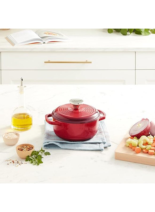 Lodge Enameled Dutch Oven 1.5 Qt Red EC1D43