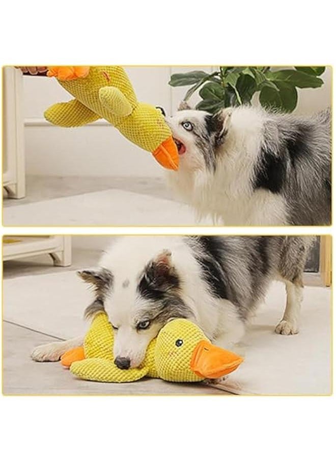 Quack-Quack Duck Dog Toy, The Calming Duck Dog Toy, The Mellow Dog Calming Duc, Yellow Stuffed Duck Dog Chew Toys for Dogs Indoor Puppy (Green)