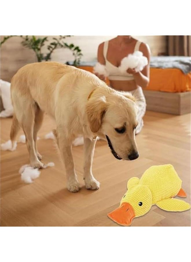 Quack-Quack Duck Dog Toy, The Calming Duck Dog Toy, The Mellow Dog Calming Duc, Yellow Stuffed Duck Dog Chew Toys for Dogs Indoor Puppy (Green)