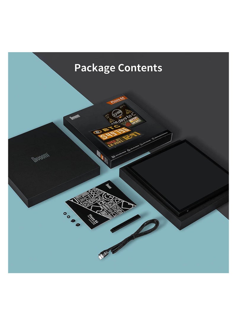 Divoom Pixoo64 64×64 Pixel Art LED Display Social Media Counter