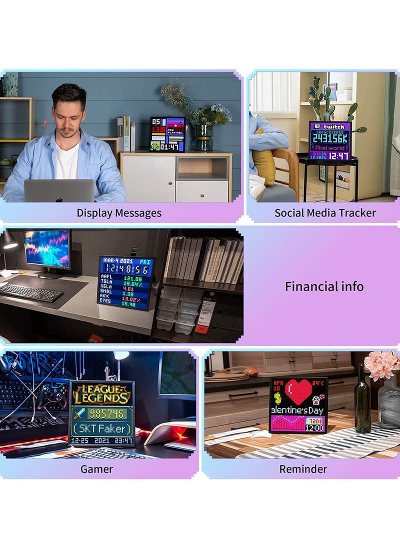 Divoom Pixoo64 64×64 Pixel Art LED Display Social Media Counter