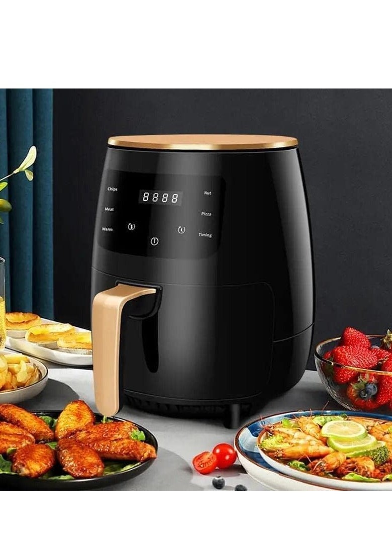 6L Oil-Free Electric Air Fryer – Large Capacity Non-Stick Fryer for French Fries, Sweet Potatoes & More – Fat Reduction & Preset Cooking for 4-5 People