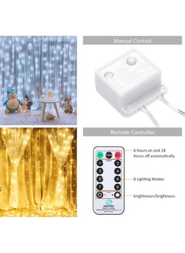 300 LEDs Fairy Curtain Light White 17.00 x 9.00 x 10.00cm
