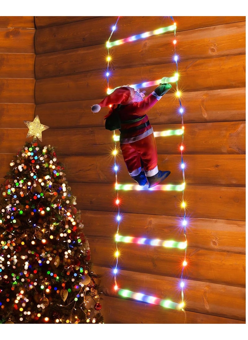 LED Christmas Light - Christmas Decorative Ladder Lights with Santa Claus, Christmas Decorations Lights for Indoor Outdoor, Window, Garden, Home, Wall, Xmas Tree Decor