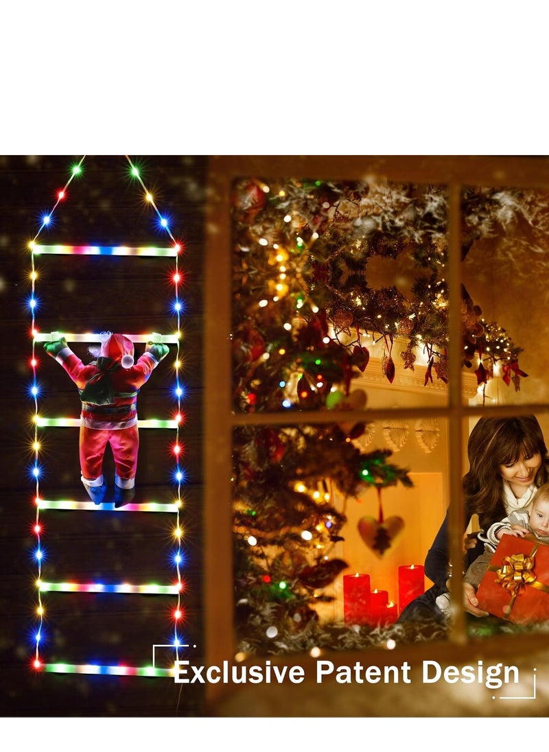 LED Christmas Light - Christmas Decorative Ladder Lights with Santa Claus, Christmas Decorations Lights for Indoor Outdoor, Window, Garden, Home, Wall, Xmas Tree Decor