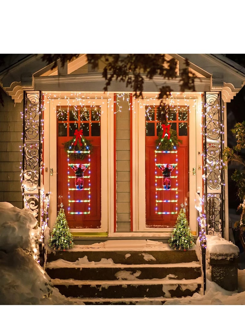 LED Christmas Light - Christmas Decorative Ladder Lights with Santa Claus, Christmas Decorations Lights for Indoor Outdoor, Window, Garden, Home, Wall, Xmas Tree Decor