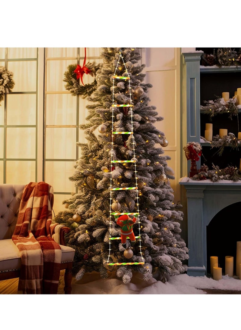 LED Christmas Light - Christmas Decorative Ladder Lights with Santa Claus, Christmas Decorations Lights for Indoor Outdoor, Window, Garden, Home, Wall, Xmas Tree Decor
