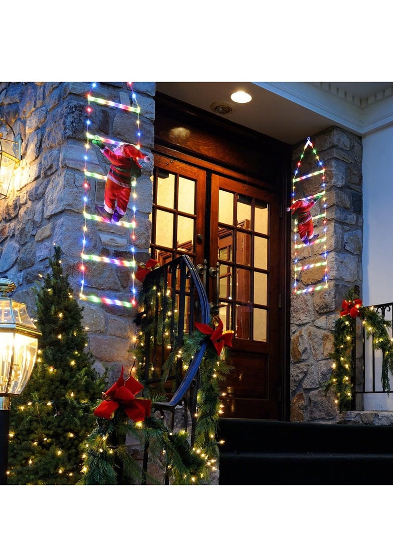 LED Christmas Light - Christmas Decorative Ladder Lights with Santa Claus, Christmas Decorations Lights for Indoor Outdoor, Window, Garden, Home, Wall, Xmas Tree Decor