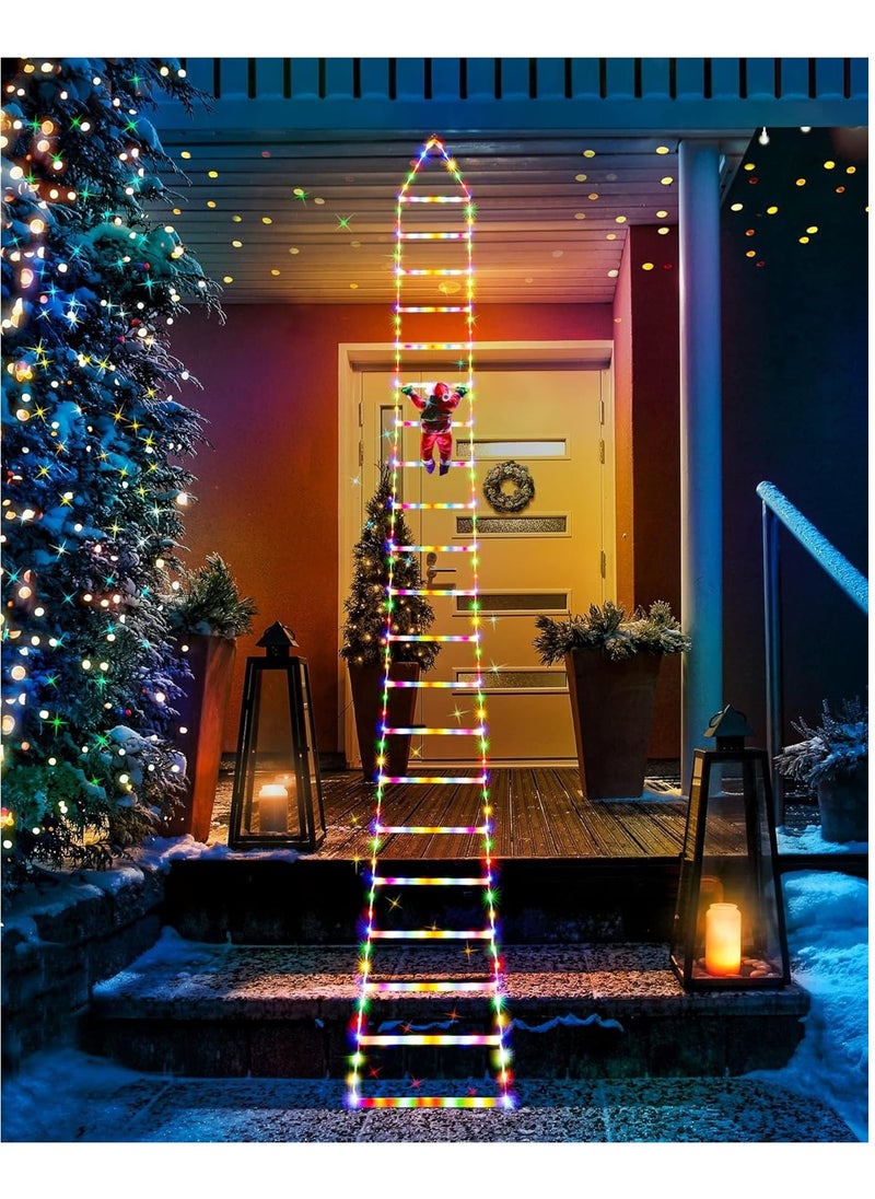 LED Christmas Light - Christmas Decorative Ladder Lights with Santa Claus, Christmas Decorations Lights for Indoor Outdoor, Window, Garden, Home, Wall, Xmas Tree Decor