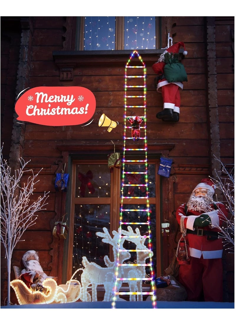 LED Christmas Light - Christmas Decorative Ladder Lights with Santa Claus, Christmas Decorations Lights for Indoor Outdoor, Window, Garden, Home, Wall, Xmas Tree Decor