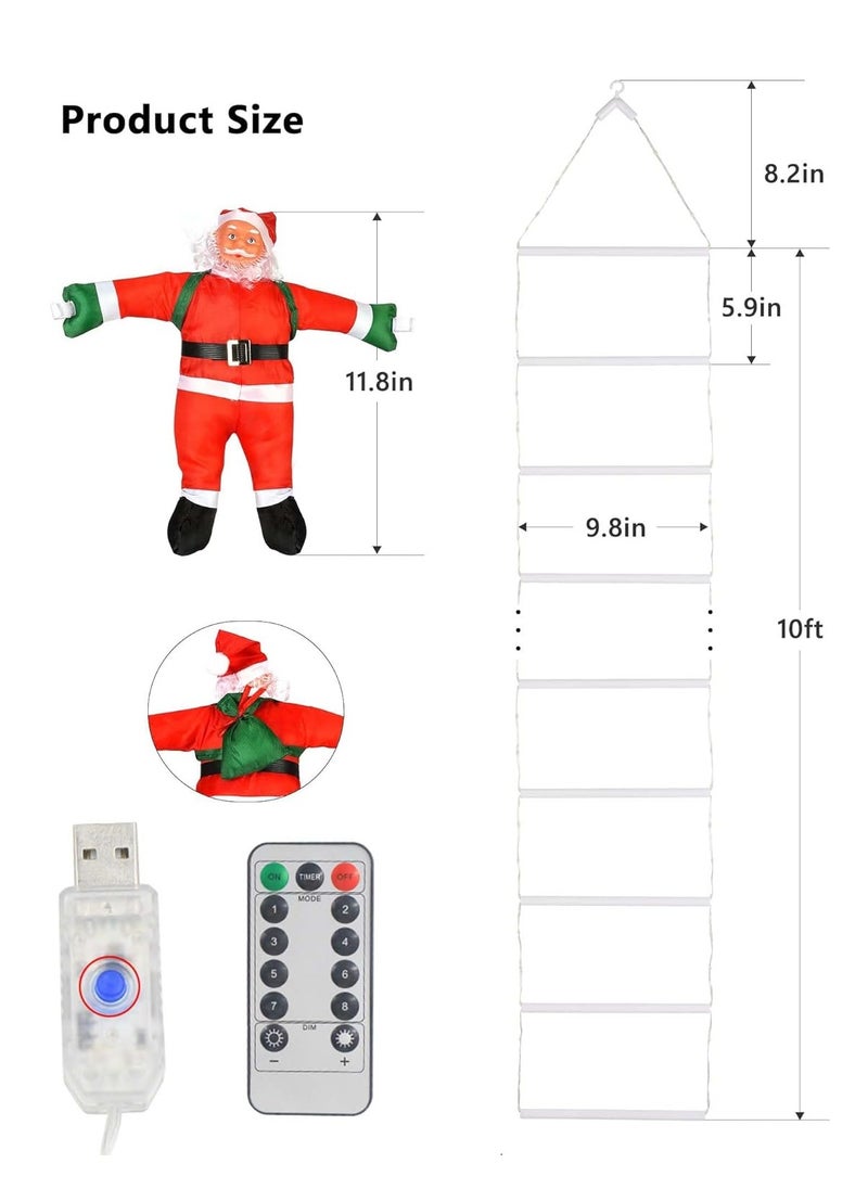 LED Christmas Light - Christmas Decorative Ladder Lights with Santa Claus, Christmas Decorations Lights for Indoor Outdoor, Window, Garden, Home, Wall, Xmas Tree Decor