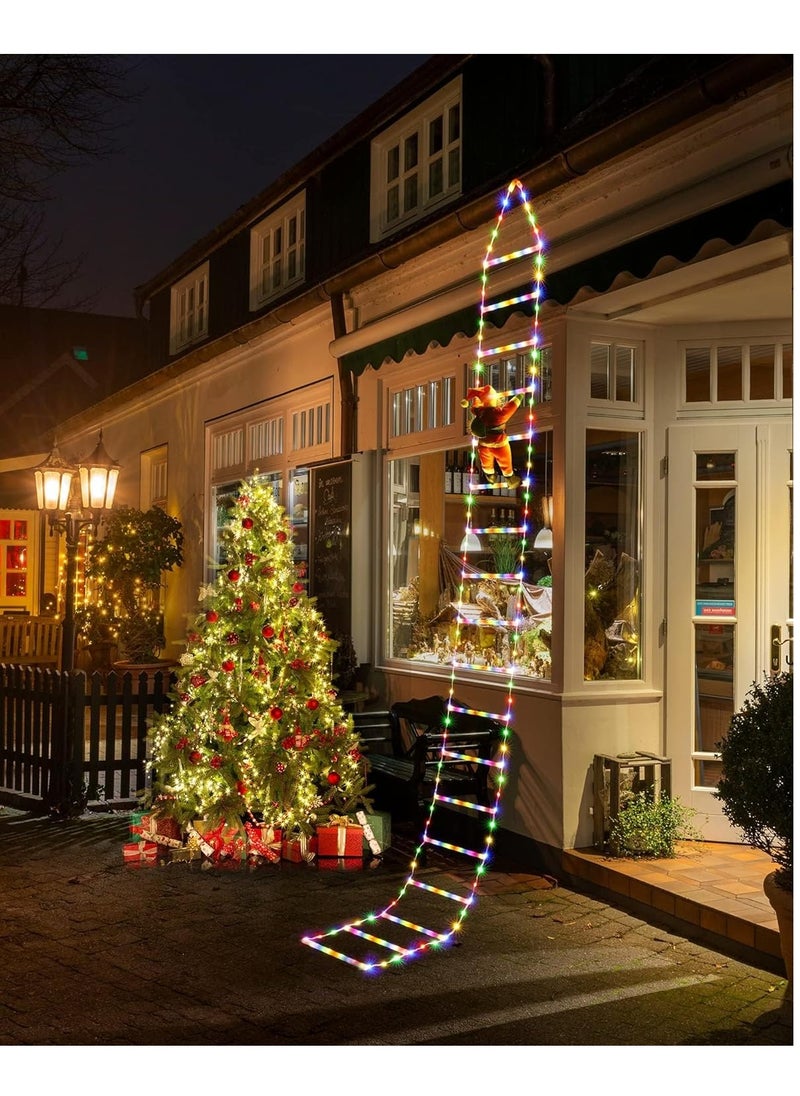 LED Christmas Light - Christmas Decorative Ladder Lights with Santa Claus, Christmas Decorations Lights for Indoor Outdoor, Window, Garden, Home, Wall, Xmas Tree Decor